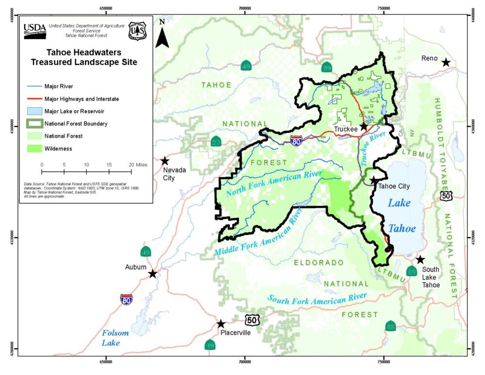 Tahoe Headwaters Treasured Landscape Map